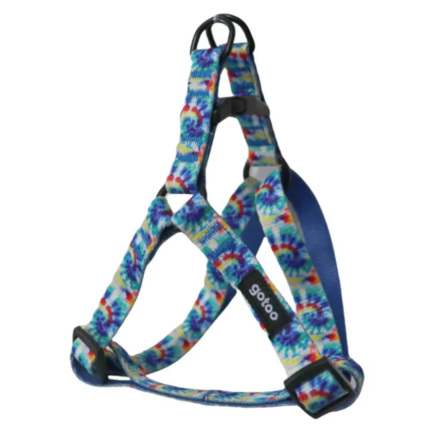 Gotoo Peitoral estampado tie-dye azul para cão