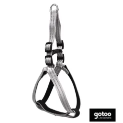 Gotoo Peitoral nylon cinza reflexivo para cães