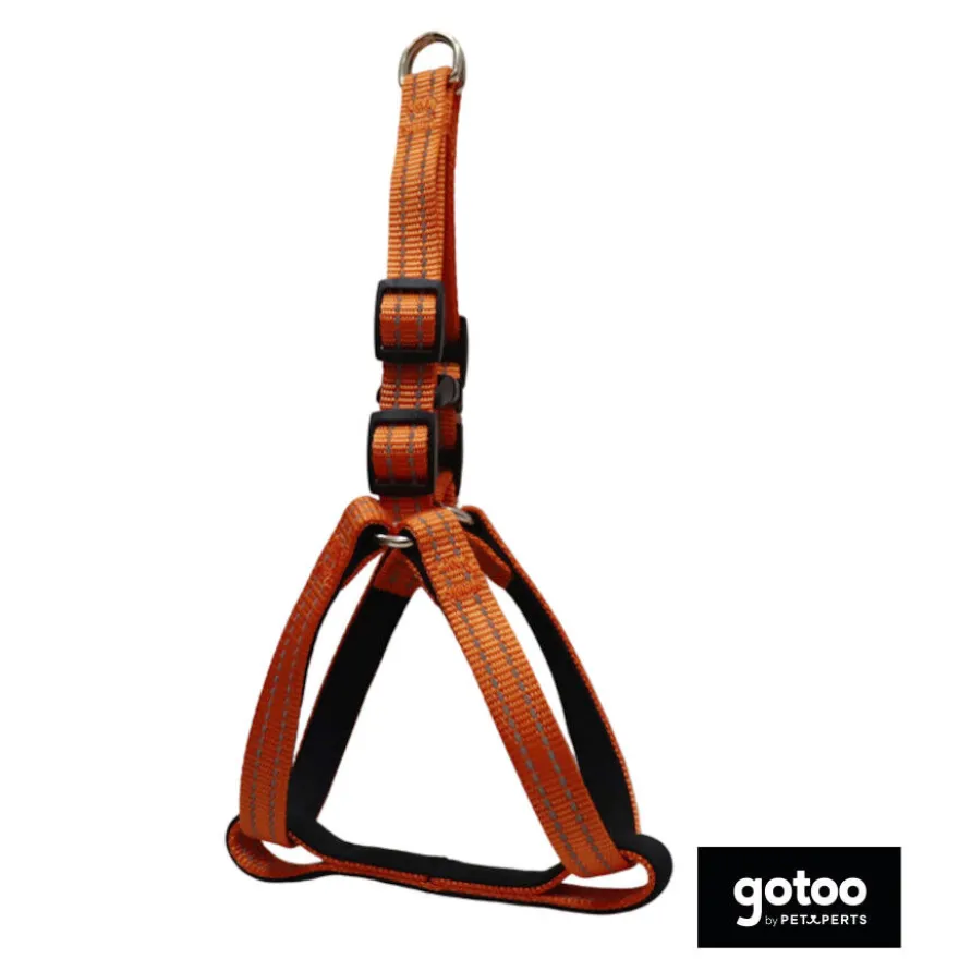 Gotoo Peitoral nylon laranja reflexivo para cães