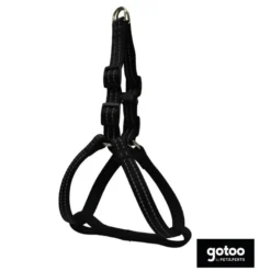 Gotoo Peitoral preto de nylon refletor para cães