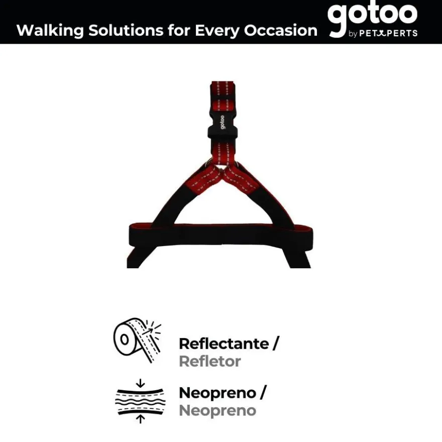 Gotoo Peitoral vermelho de nylon refletor para cães