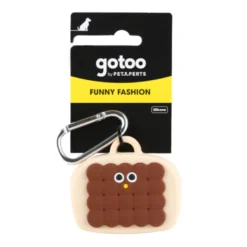 Gotoo Porta-sacos de silicone castanho para cães