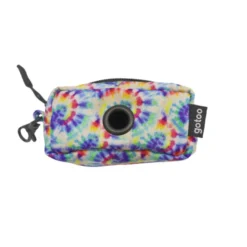 Gotoo Porta-sacos de tela tie-dye azul para cães