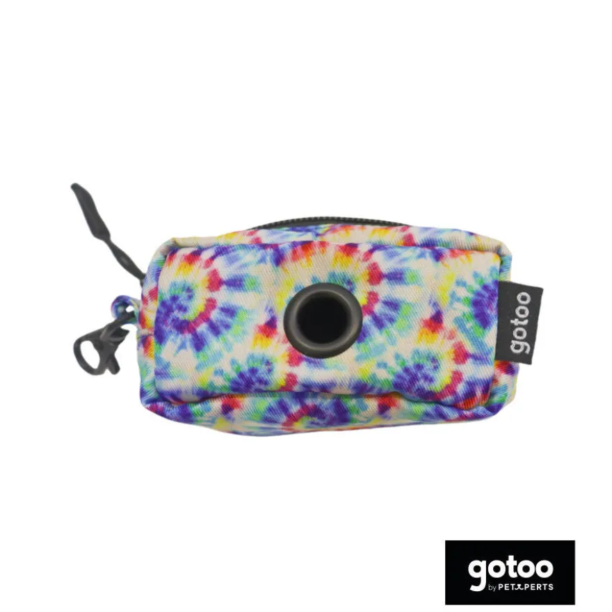 Gotoo Porta-sacos de tela tie-dye azul para cães