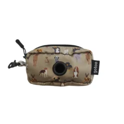 Gotoo Porta-sacos estampado castanho para cães