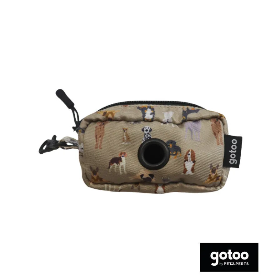 Gotoo Porta-sacos estampado castanho para cães
