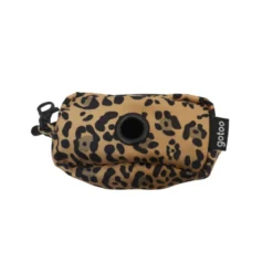 Gotoo Porta sacos estampado leopardo castanho para cães