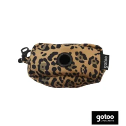 Gotoo Porta sacos estampado leopardo castanho para cães