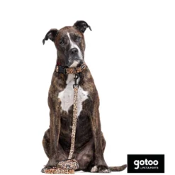 Gotoo Porta sacos estampado leopardo castanho para cães