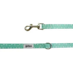 Gotoo Set de Coleira e Trela estampada verde para cães