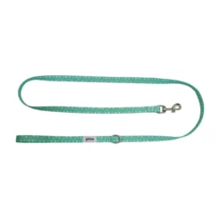 Gotoo Set de Coleira e Trela estampada verde para cães