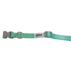 Gotoo Set de Coleira e Trela estampada verde para cães