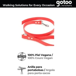 Gotoo Trela Biothane vermelha para cães