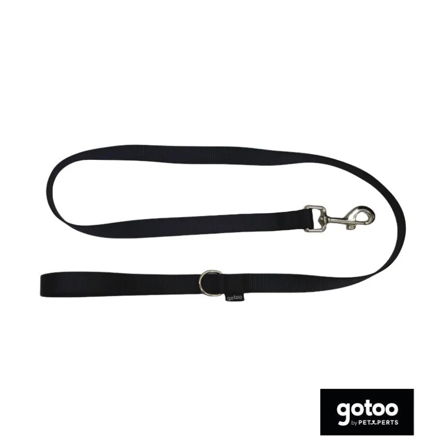 Gotoo Trela de nylon preta para cães