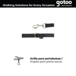 Gotoo Trela de nylon preta para cães