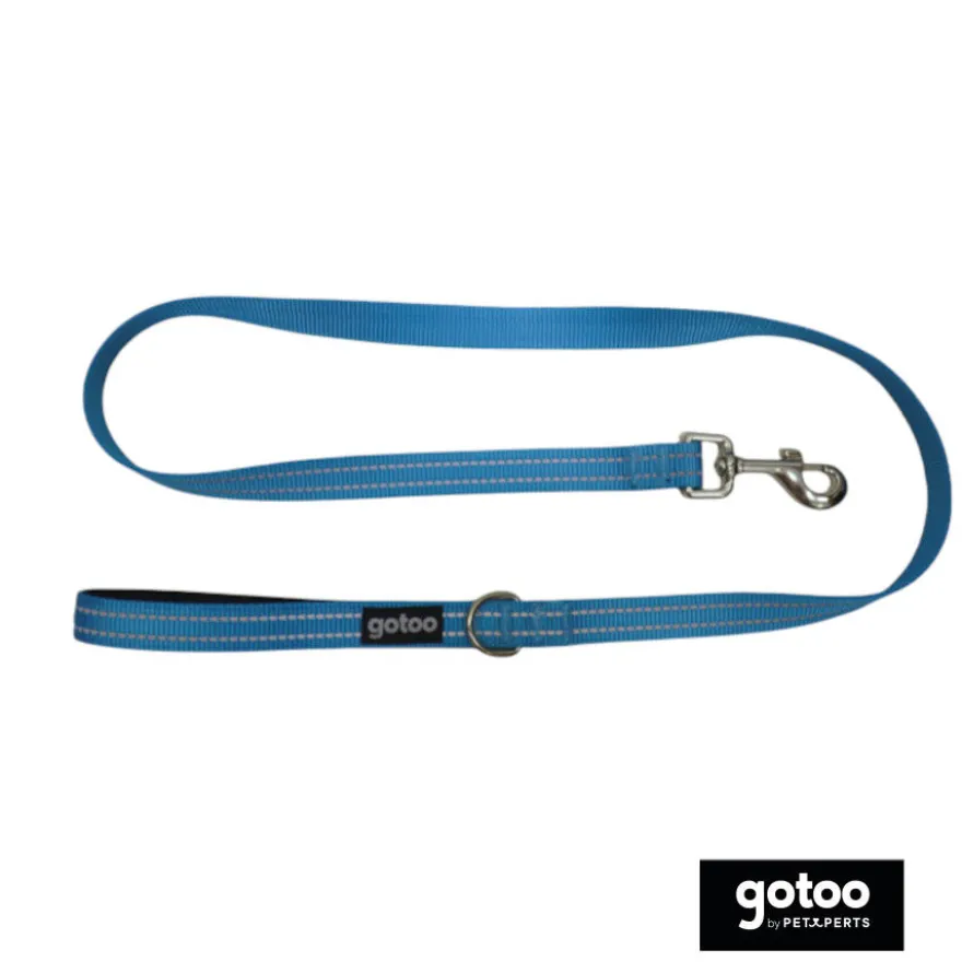 Gotoo Trela de nylon refletora azul para cães