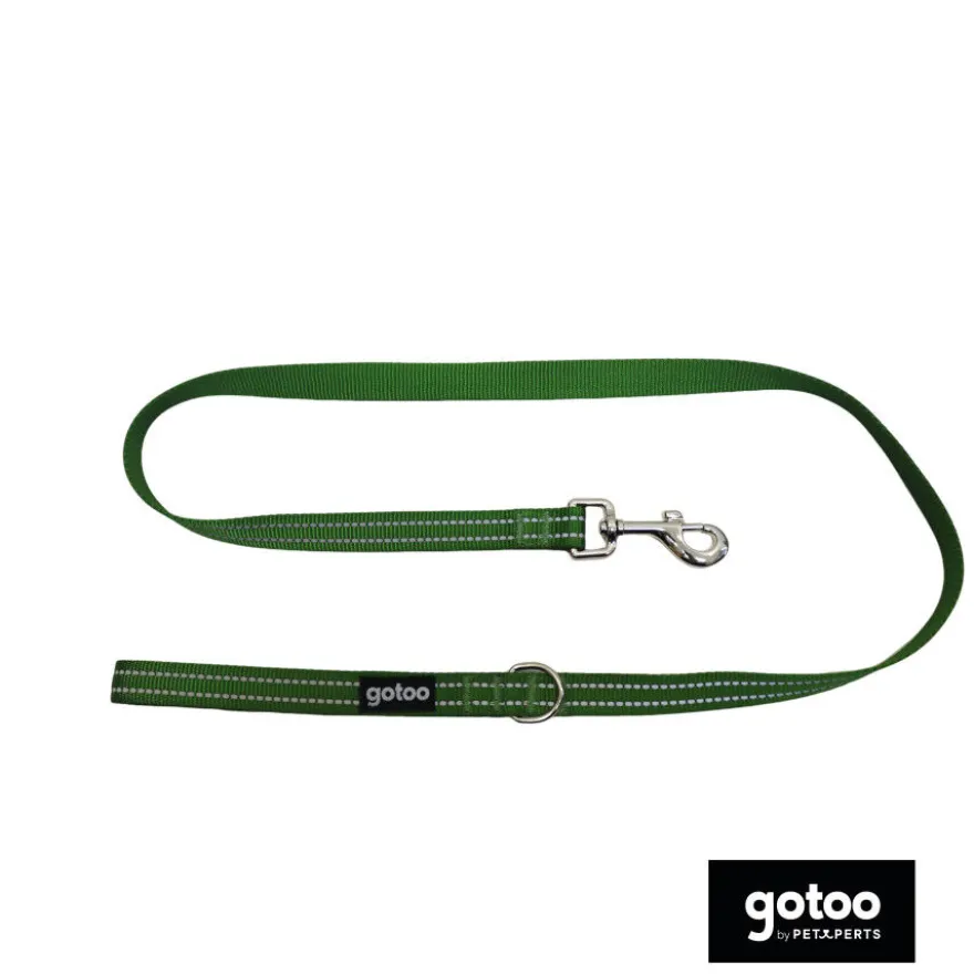 Gotoo Trela de nylon refletora verde para cães