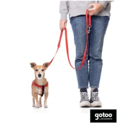 Gotoo Trela de nylon refletora vermelha para cães