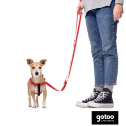 Gotoo Trela de nylon refletora vermelha para cães