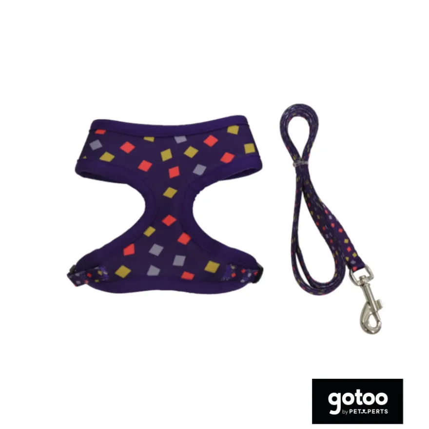Gotoo Trela e peitoral estampado geométrico para gatos