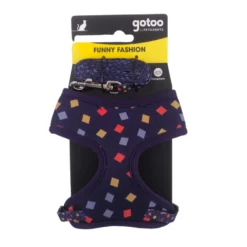 Gotoo Trela e peitoral estampado geométrico para gatos