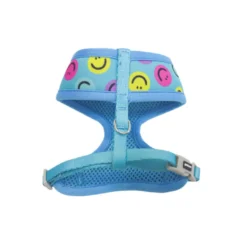 Gotoo Trela e peitoral estampado smile azul para gatos