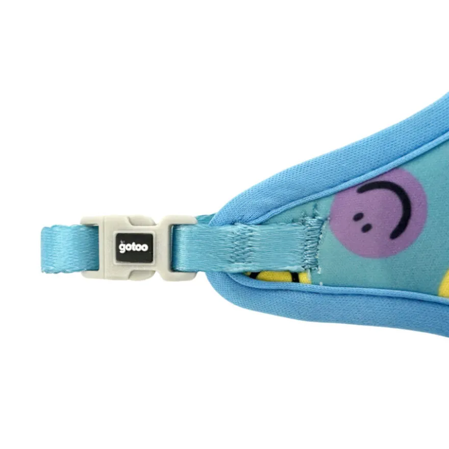 Gotoo Trela e peitoral estampado smile azul para gatos