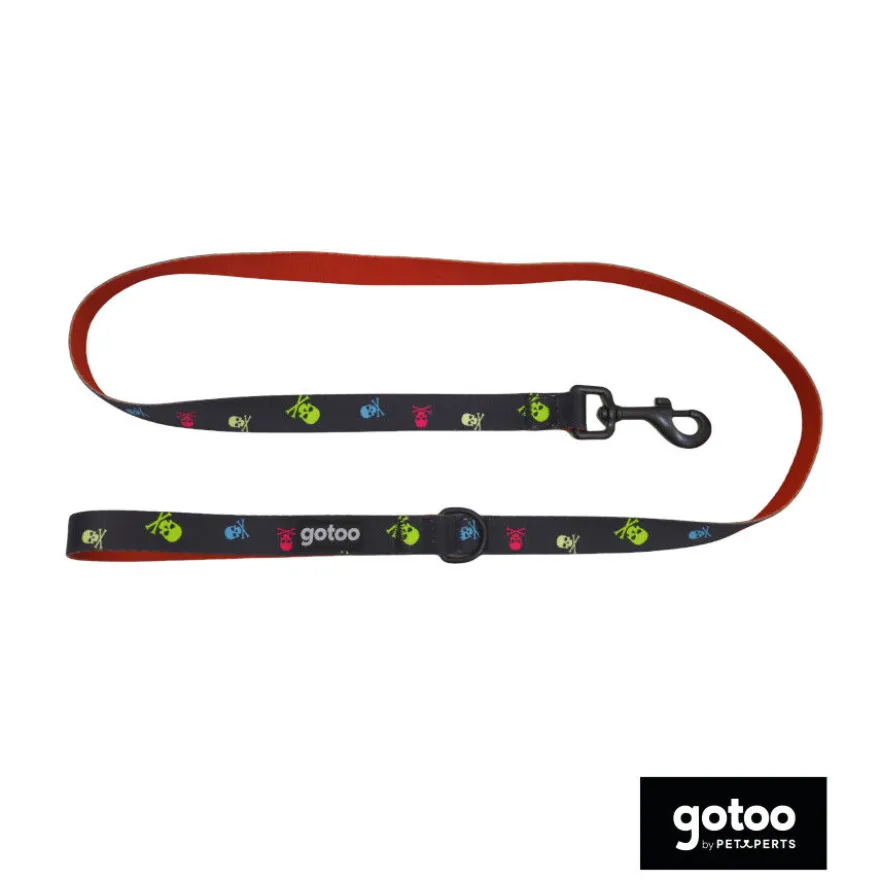 Gotoo Trela estampada caveira preta para cães