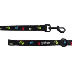 Gotoo Trela estampada caveira preta para cães