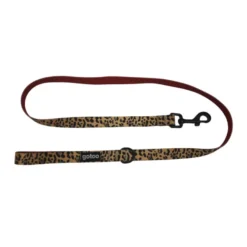 Gotoo Trela estampada leopardo castanha para cães