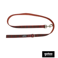 Gotoo Trela estampada tartã vermelho para cães