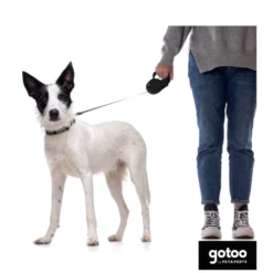 Gotoo Trela extensível preta para cães