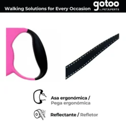 Gotoo Trela extensível rosa para cães