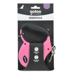 Gotoo Trela extensível rosa para cães