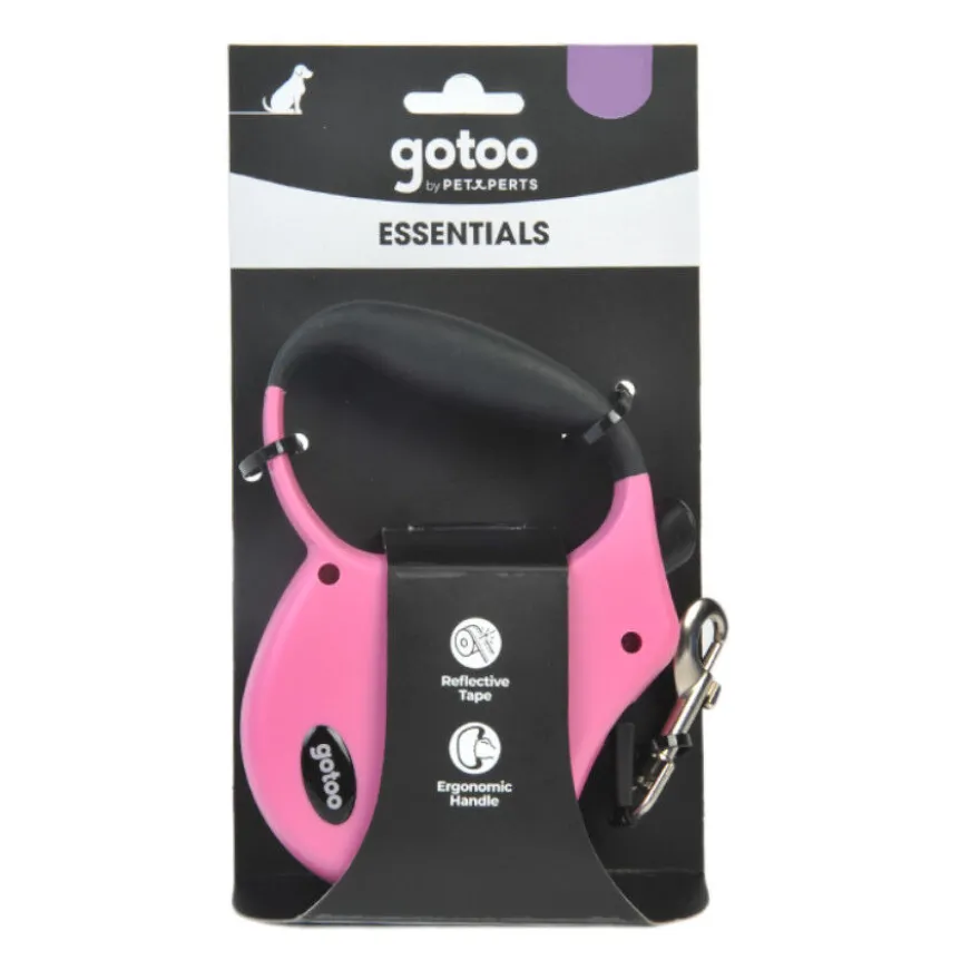 Gotoo Trela extensível rosa para cães