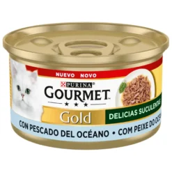 Gourmet Gold Delícias Suculentas Alimento húmido de peixe do oceano em lata para gatos