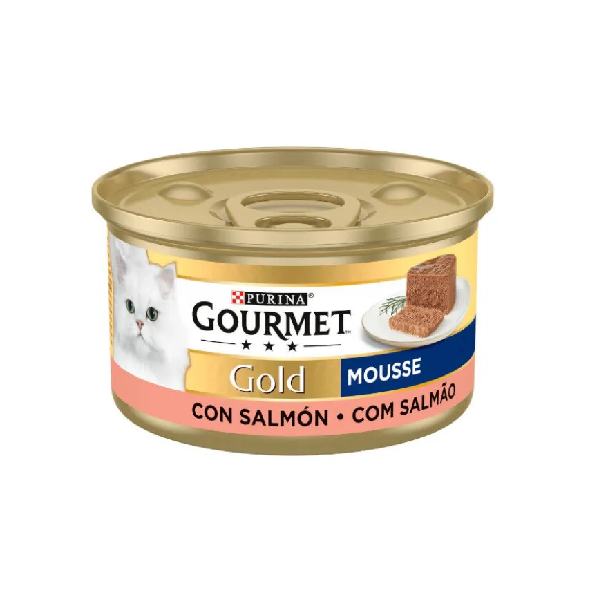 Gourmet Gold Mousse de Salmão em lata para gatos