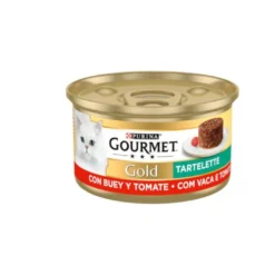 Gourmet Gold Tarte de Carne de Vaca e Tomate em lata para gatos