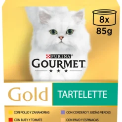 Gourmet Gold Tartelette Alimento húmido de carne em lata para gatos