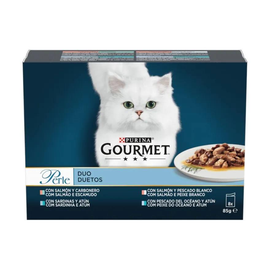 Gourmet Perle Duo Alimento húmido de peixes para gatos - Pack
