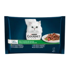 Gourmet Perle Filetes de Carne com Legumes em molho saquetas para gatos