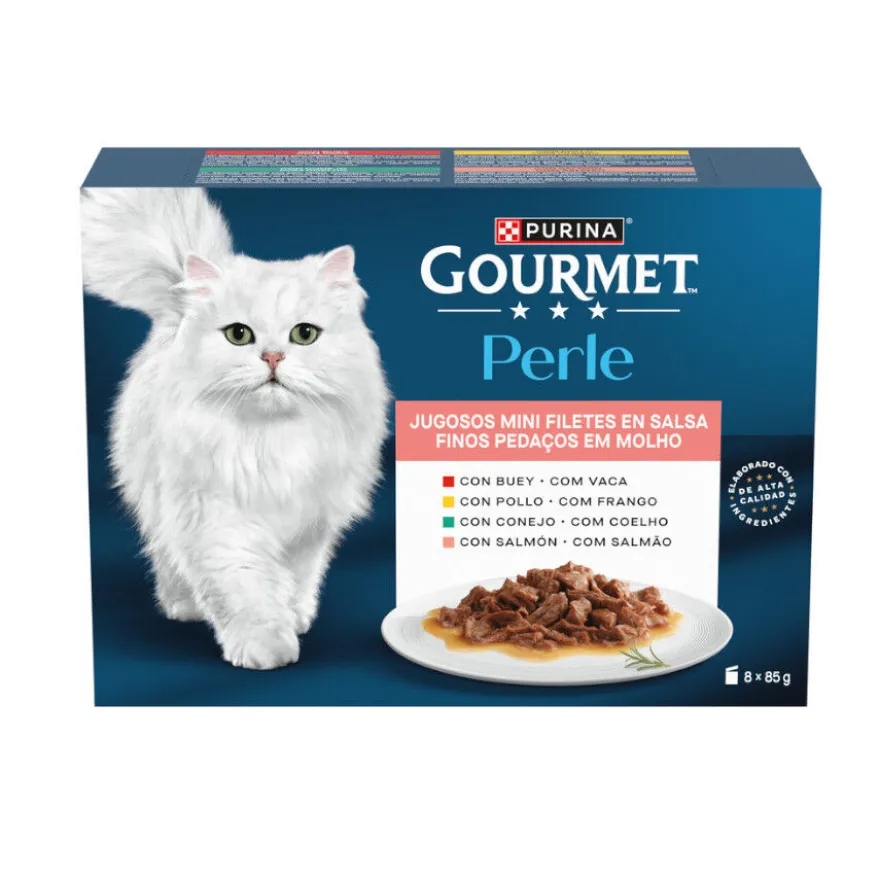 Gourmet Perle Filetes de Carne em molho saqueta para gatos