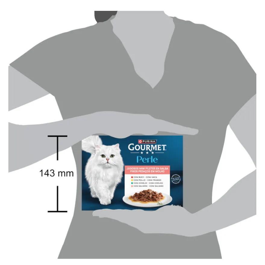Gourmet Perle Filetes de Carne em molho saqueta para gatos