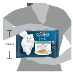 Gourmet Perle Finos Pedaços do Oceano em molho Saquetas para gatos