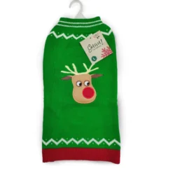 Guau Christmas Camisola de Natal Verde de Rena para cães