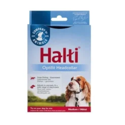 Halti Coleira Optfit anti-puxão preta para cães