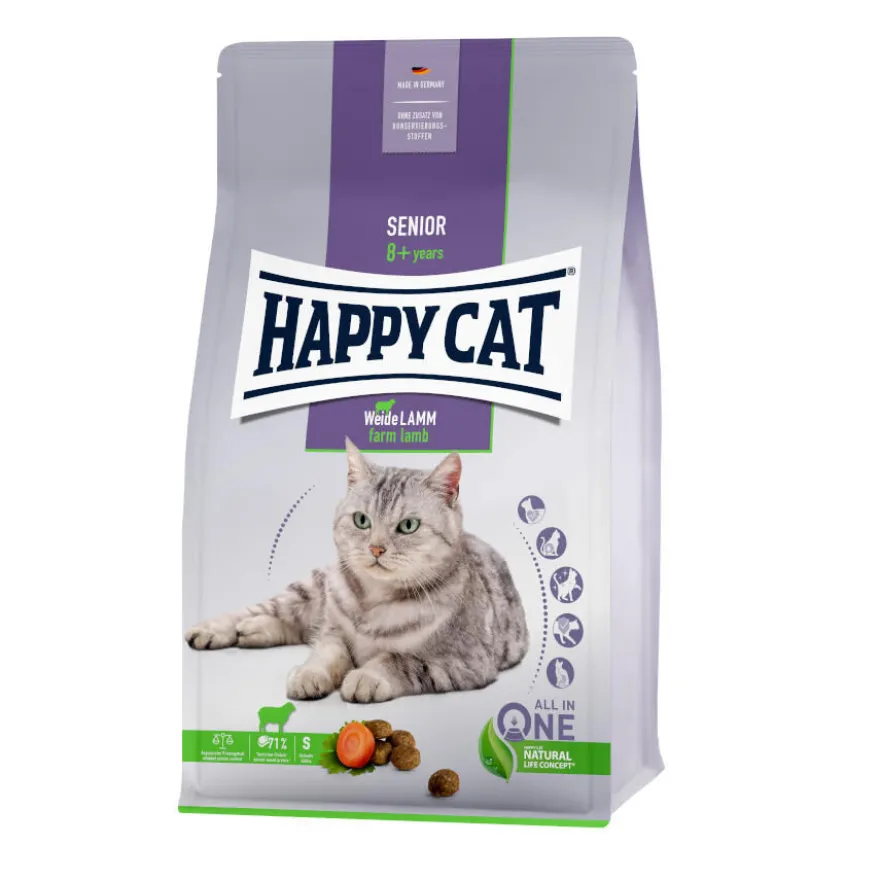 Happy Cat Senior com cordeiro ração para gatos