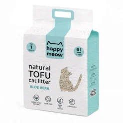 Happy Meow Areia Natural de tofu com aroma a aloe vera para gatos