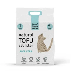 Happy Meow Areia Natural de tofu com aroma a aloe vera para gatos