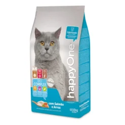 happyOne Esterilizado Ração de salmão e arroz para gatos